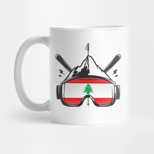 Lebanon Ski Holiday Retro Skiing Goggles Mug